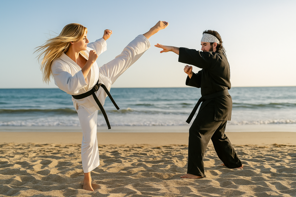 Patada Circular Aplicada en Karate